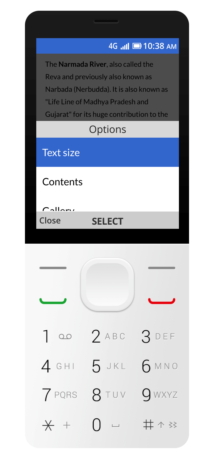 Wikipedia for Android app: options menu.